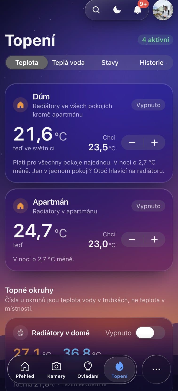 Topení na telefonu